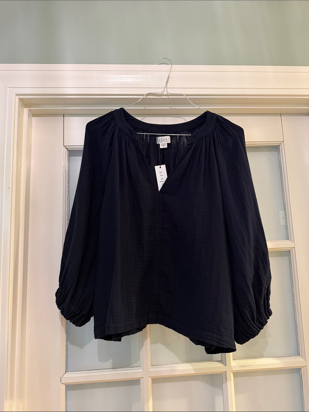 Velvet navy blouse